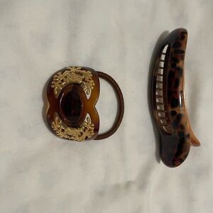 Elegant Brown and Gold Hair Accessories Set